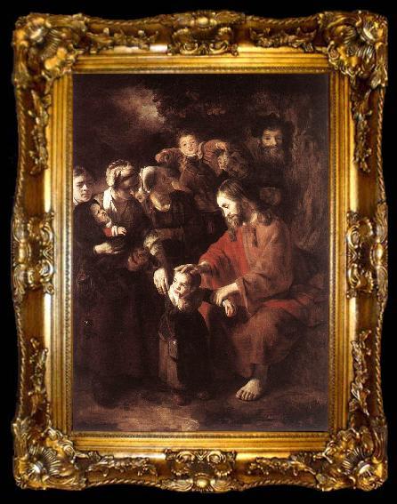 framed  MAES, Nicolaes Christ Blessing the Children, ta009-2